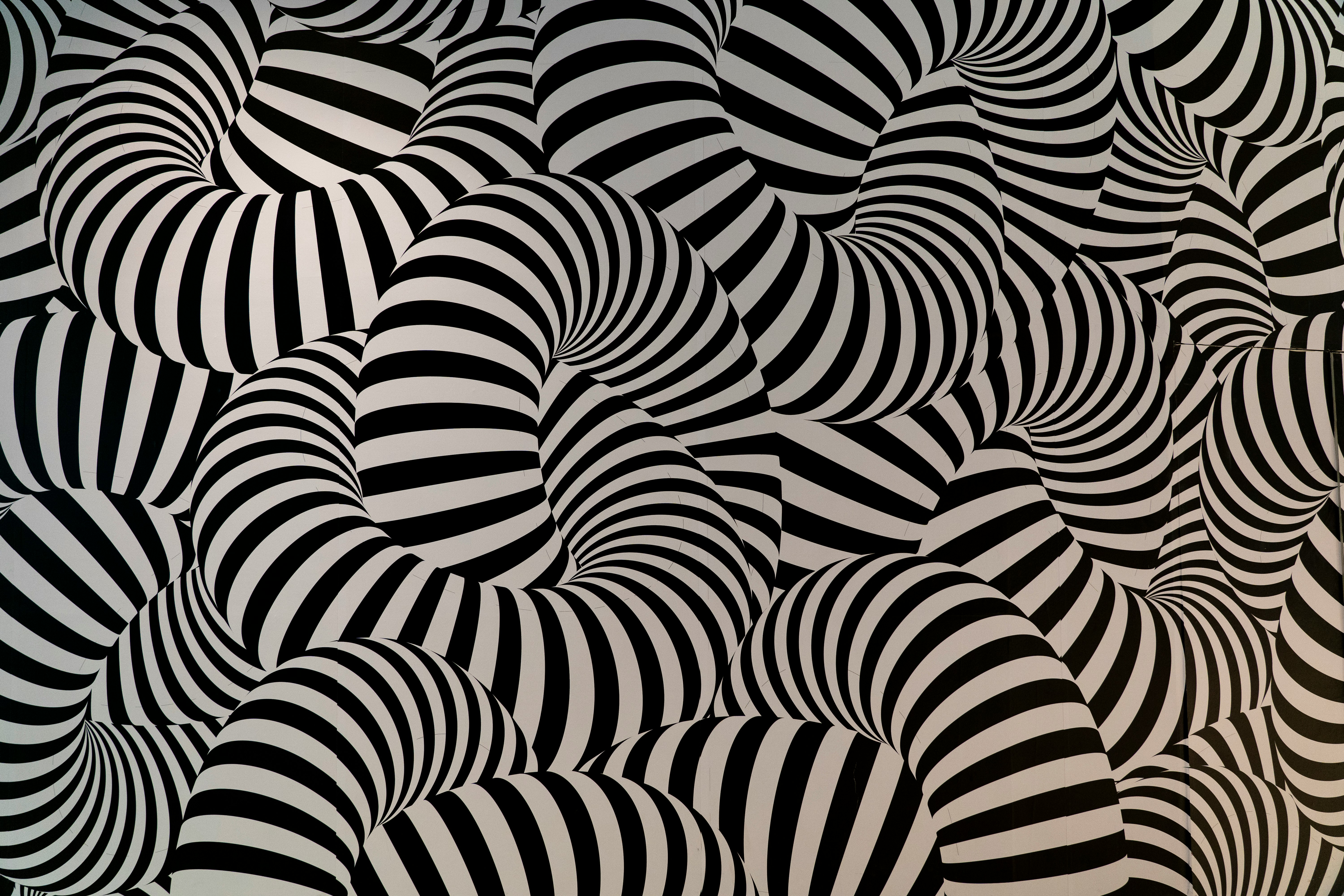 black and white striped textile